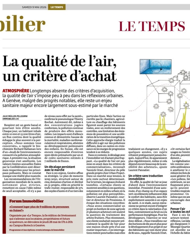 😍 𝐌𝐄𝐑𝐂𝐈 𝐀𝐔 𝐉𝐎𝐔𝐑𝐍𝐀𝐋 𝐋𝐄 𝐓𝐄𝐌𝐏𝐒 𝐏𝐎𝐔𝐑 𝐂𝐄𝐓 𝐀𝐑𝐓𝐈𝐂𝐋𝐄 🚀🍀

Le journal Le Temps met en lumière un sujet qui prend une importance croissante dans les réflexions immobilières : la qualité de l’air comme critère d’achat. 💚

Une réalité qui pousse de plus en plus d’acquéreurs à rechercher un cadre de vie plus sain, plus équilibré et davantage tourné vers le bien-être au quotidien. 🏡🔑

Et si l’immobilier de demain se construisait aussi autour de la qualité de vie ? 😉

🤗 Prenons le temps de nous rencontrer. Tout simplement.

PROXIMMO Agence Immobilière
Place Bel-Air 1, 1003 Lausanne
☎️ 021 351 08 08
📪 info@proximmo.ch
👉🏼 www.proximmo.ch

#immobilier #proximmo #LeTemps #presse #icionvend