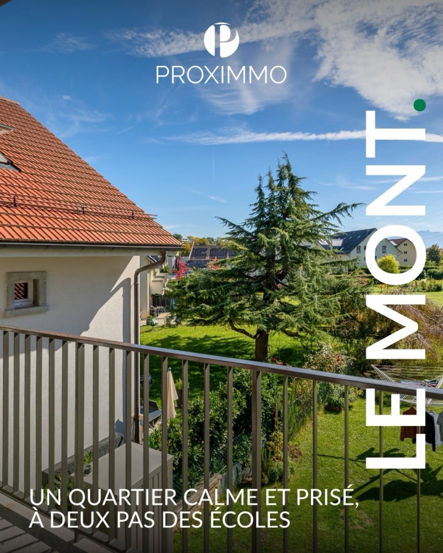 😍 𝐃𝐔 𝐂𝐎𝐍𝐅𝐎𝐑𝐓, 𝐃𝐔 𝐂𝐀𝐋𝐌𝐄… 𝐄𝐓 𝐋𝐄𝐒 É𝐂𝐎𝐋𝐄𝐒 À 𝐃𝐄𝐔𝐗 𝐏𝐀𝐒 ! 💚

Situé au Mont-sur-Lausanne, ce bel appartement récent offre un intérieur moderne et confortable, idéal pour la vie de famille. Son exposition plein sud lui assure une belle luminosité, à quelques minutes de Lausanne. 🍀

Ses trois chambres, sa cuisine ouverte sur le séjour et ses deux salles d’eau composent un logement aux lignes sobres et épurées, pensé pour le confort au quotidien. 😍

Son balcon avec vue dégagée sur la nature et ses montagnes prolonge agréablement l’espace de vie.☀️🍃

🤗 Une exclusivité Proximmo qui réunit tranquillité, confort et proximité des écoles et des commodités.

Pour plus d’informations ou pour organiser une visite, Sébastien se tient à votre disposition :

Sébastien Pannatier
sebastien@proximmo.ch
079 513 11 63

PROXIMMO Agence Immobilière
Tour Bel-Air, Place Bel-Air 1
1003 Lausanne
021 351 08 08

#immobilier #lemontsurlausanne #lausanne #appartement #proximmo