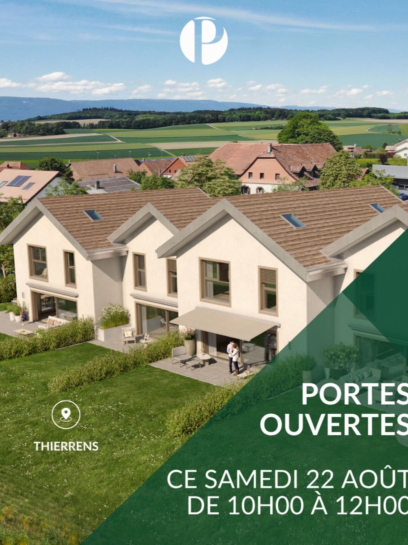 📣🏡 𝐑𝐄𝐍𝐃𝐄𝐙-𝐕𝐎𝐔𝐒 À 𝐓𝐇𝐈𝐄𝐑𝐑𝐄𝐍𝐒 𝐂𝐄 𝐒𝐀𝐌𝐄𝐃𝐈 𝟐𝟐 𝐀𝐎Û𝐓 ! 🔑✨

Envie de découvrir un nouveau lieu de vie au cœur du Gros-de-Vaud ? Nous vous accueillons ce samedi 22 août pour vous présenter un magnifique projet de villas contemporaines à Thierrens. 🌳😍

💥 Une belle opportunité pour celles et ceux qui souhaitent devenir propriétaires d’une villa neuve, dans un cadre verdoyant et paisible, tout en restant à proximité d’Yverdon-les-Bains et d’Echallens.

𝐔𝐧 𝐩𝐫𝐨𝐣𝐞𝐭 𝐩𝐞𝐧𝐬é 𝐩𝐨𝐮𝐫 𝐩𝐫𝐨𝐟𝐢𝐭𝐞𝐫 𝐩𝐥𝐞𝐢𝐧𝐞𝐦𝐞𝐧𝐭 𝐝𝐞 𝐯𝐨𝐭𝐫𝐞 𝐪𝐮𝐨𝐭𝐢𝐝𝐢𝐞𝐧 :

🌳 Un environnement calme et verdoyant, idéal pour profiter d’une vraie qualité de vie.

🏡 Seulement 6 villas contemporaines, avec de beaux volumes et des prestations soignées.

☀️ De généreux espaces de vie baignés de lumière naturelle, ouverts sur leur environnement.

🚀 Et surtout : le permis de construire est déjà en force !

📅 𝐏𝐨𝐫𝐭𝐞𝐬 𝐎𝐮𝐯𝐞𝐫𝐭𝐞𝐬
👉🏼 Samedi 22 août, de 10h00 à 12h00

🤗 Venez nous rencontrer sur place, découvrir le projet et vous projeter dans votre future villa !

PROXIMMO Agence Immobilière
Route de Lausanne 35
1040 Echallens

Tour Bel-Air, Place Bel-Air 1
1003 Lausanne

#proximmo #grosdevaud #thierrens #projetneuf