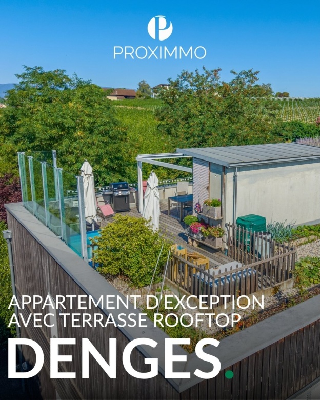 💚 𝐔𝐍 𝐂𝐀𝐃𝐑𝐄 𝐃𝐄 𝐕𝐈𝐄 𝐑𝐀𝐑𝐄 𝐀̀ 𝐃𝐄𝐍𝐆𝐄𝐒 🔑😉

Dans le quartier recherché des Moulins à Denges, cet élégant 4.5 pièces offre une atmosphère où confort, intimité et art de vivre se rencontrent naturellement. 🍀

Entièrement entretenu et rénové au fil des années, il bénéficie aujourd’hui d’un confort contemporain, jusque dans les moindres détails. 😍

Mais c’est à l’extérieur que le bien révèle toute sa singularité.

Une terrasse rooftop d’environ 51 m², une pergola neuve et un espace potager d’environ 60 m² composent un véritable écrin de verdure. Un endroit pour recevoir, se détendre, cultiver, ou simplement profiter du temps qui passe. ☀️🌱

🤗 Une adresse rare à découvrir, un lieu pensé pour profiter, recevoir et simplement prendre le temps.

Pour plus d’informations ou pour organiser une visite, Thomas se tient à votre disposition :

Thomas Jaquet
thomas@proximmo.ch

PROXIMMO Agence Immobilière
Tour Bel-Air, Place Bel-Air 1
1003 Lausanne
021 351 08 08

#immobilier #denges #rooftop #proximmo