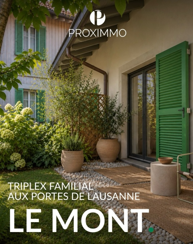 🏡 𝐓𝐑𝐎𝐈𝐒 𝐍𝐈𝐕𝐄𝐀𝐔𝐗, 𝐃𝐄𝐔𝐗 𝐓𝐄𝐑𝐑𝐀𝐒𝐒𝐄𝐒, 𝐔𝐍 𝐂𝐀𝐃𝐑𝐄 𝐃𝐄 𝐕𝐈𝐄 𝐏𝐑𝐈𝐕𝐈𝐋É𝐆𝐈É ! 😍😉

Au Mont-sur-Lausanne, découvrez ce magnifique triplex de 5,5 pièces niché dans un environnement résidentiel et verdoyant, à quelques minutes seulement de Lausanne. 💚🔑
Réparti sur trois niveaux, il séduit par ses volumes généreux, son séjour lumineux et son magnifique plafond cathédrale. Deux terrasses prolongent les espaces de vie. 🏡🤩

À la lisière du Jorat, profitez des forêts et des chemins de promenade au quotidien. Les familles apprécieront également les transports scolaires et l’UAPE à seulement 50 mètres. 🌳🚌

🤗 Envie de découvrir votre futur chez-vous ? Contactez-nous pour organiser une visite !

Alexandre Meylan
alexandre@proximmo.ch
076 535 06 87

PROXIMMO Agence Immobilière
Place Bel-Air 1
1003 Lausanne

#proximmo #immobilier #lausanne #villacontemporaine #proximmo