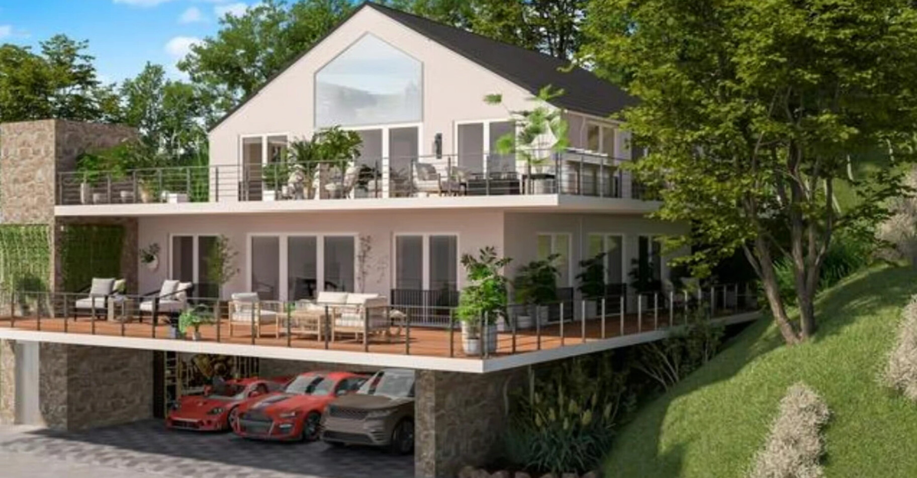 PROCHE YVERDON, BEL APPARTEMENT-TERRASSE AVEC VUE PLONGEANTE SUR LE LAC !