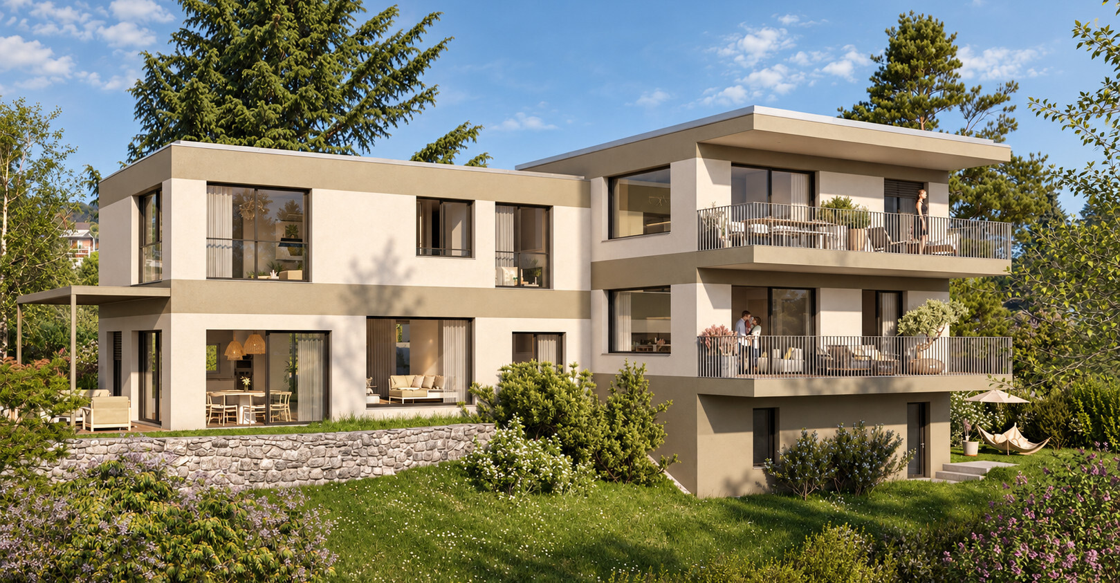 TOUR-DE-PEILZ | 107 m² au 1er étage avec terrasse & jardin