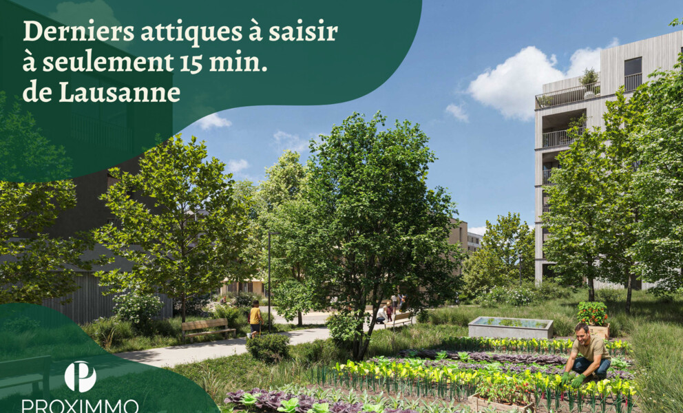 NOUVEAU QUARTIER À 15 MIN DE LAUSANNE !