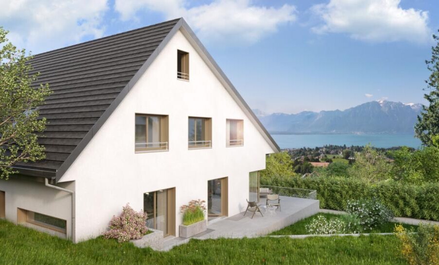 MAGNIFIQUE PROJET DE VILLAS AVEC VUE SUR LE LAC LEMAN ET LES ALPES