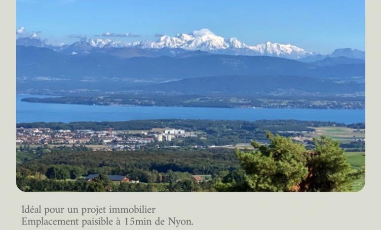 TERRAIN À VENDRE - À 15 MIN DE NYON